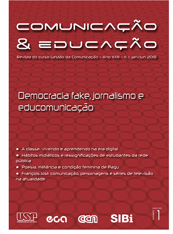 					Visualizar v. 23 n. 1 (2018): Democracia fake, jornalismo e educomunicação
				