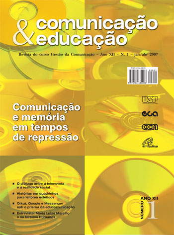 					Visualizar v. 12 n. 1 (2007): Comunicação e memória em tempos de repressão
				