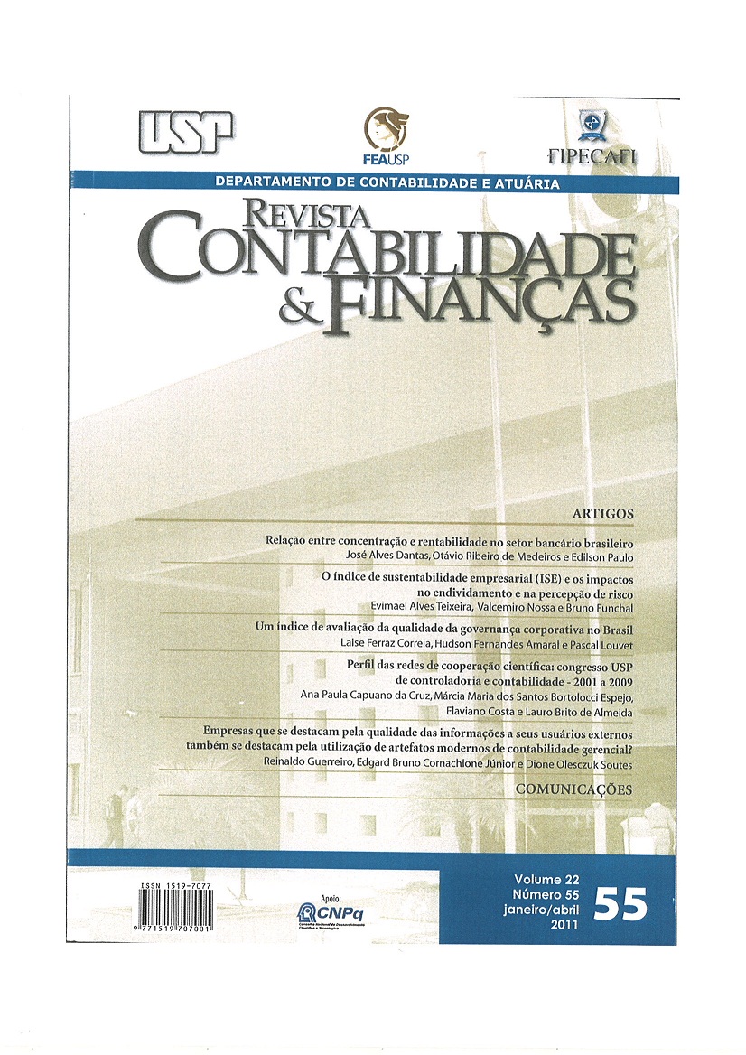 Revista Fipecafi de Contabilidade, Controladoria e Finanças